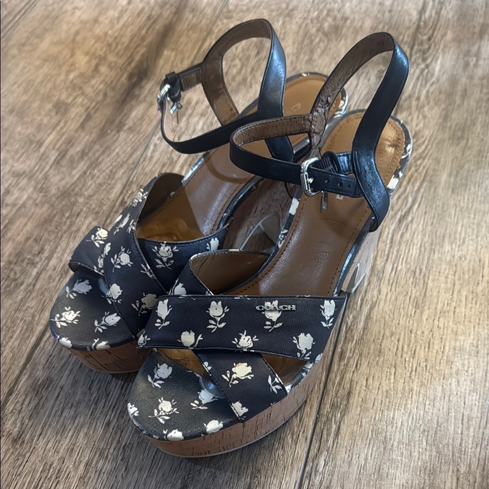 Coach Floral Women's Wedge Sandals